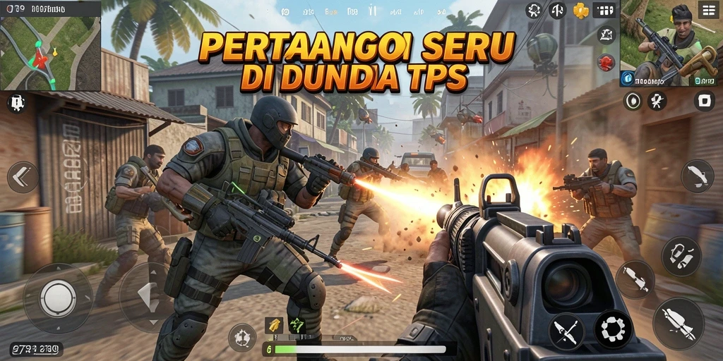Screenshot menunjukkan aksi seru dalam permainan TPS.
