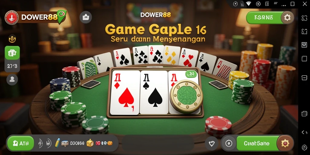 Tampilan gameplay seru DOWER88 yang penuh aksi Gaple.