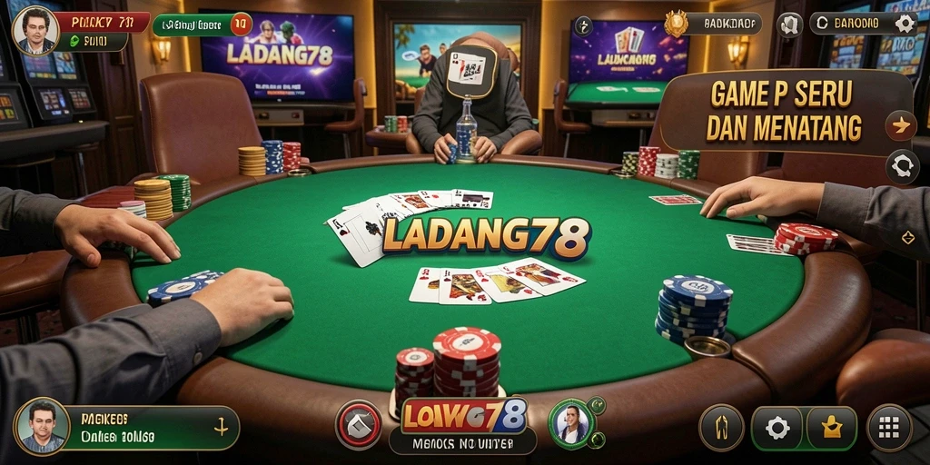 Tampilan menarik dari gameplay poker di LADANG78.
