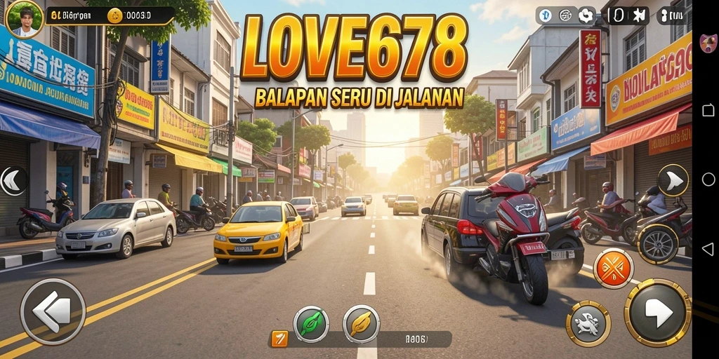 Tampilan menakjubkan dari gameplay balapan di LOVE678.