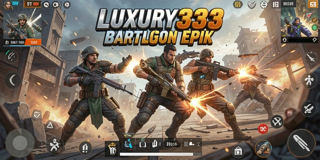 Tampilan aksi seru dari gameplay LUXURY333 dalam pertempuran Battle Royale.