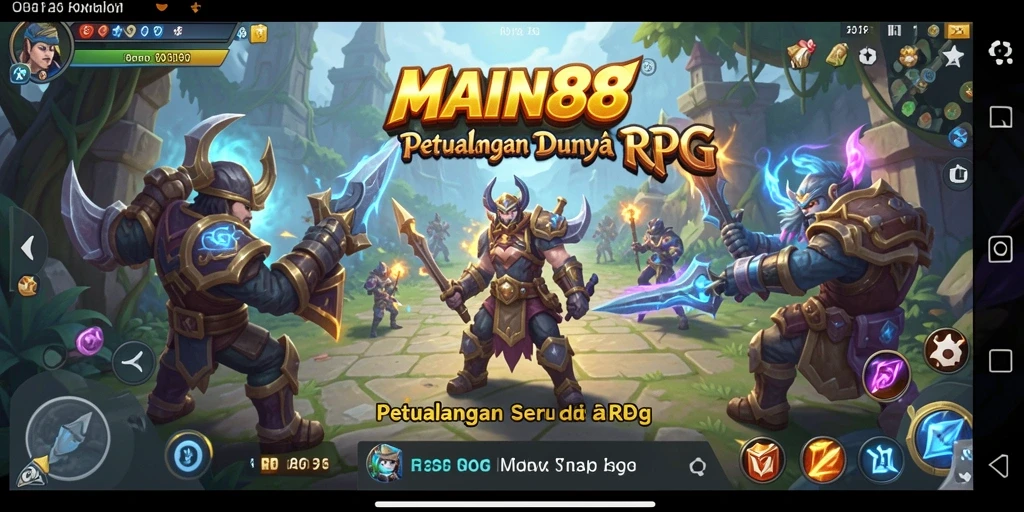 Screenshot dari gameplay RPG yang menampilkan pertarungan epik.
