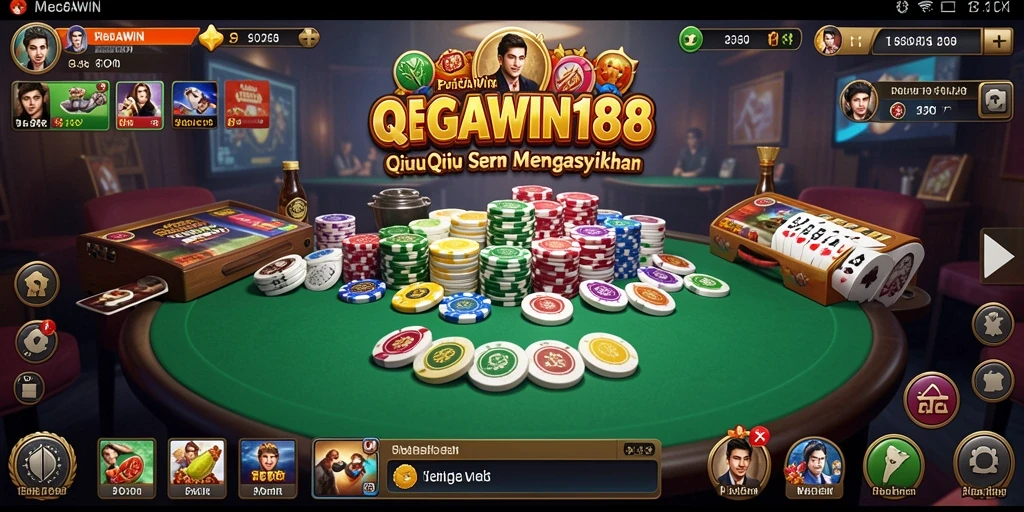 Screenshot utama MEGAWIN188 menunjukkan gameplay QiuQiu yang menegangkan.