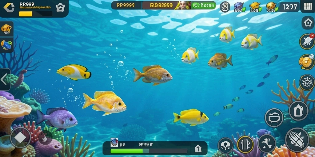 Tampilan gameplay Tembak Ikan yang seru dan menantang.