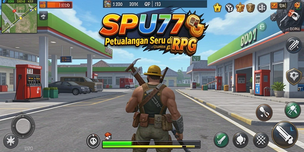 Tampilan gameplay mendalam dalam RPG SPBU77 dengan karakter dan lingkungan yang menawan.