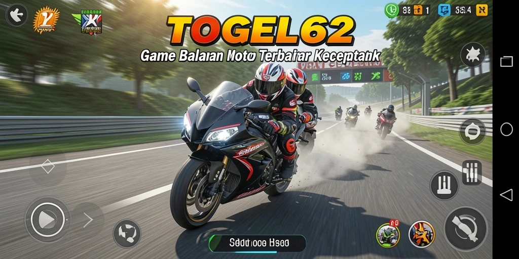 Tampilan menarik dari gameplay TOGEL62 dengan motor balap yang keren.
