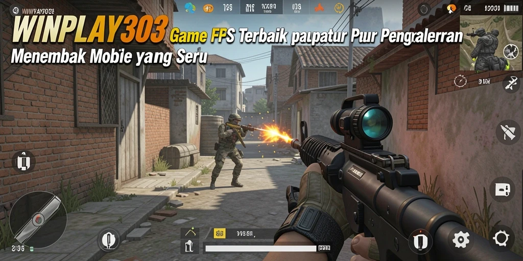 Tangkapan layar gameplay <strong>WINPLAY303</strong> menampilkan aksi pertempuran intens dan senjata yang bervariasi.