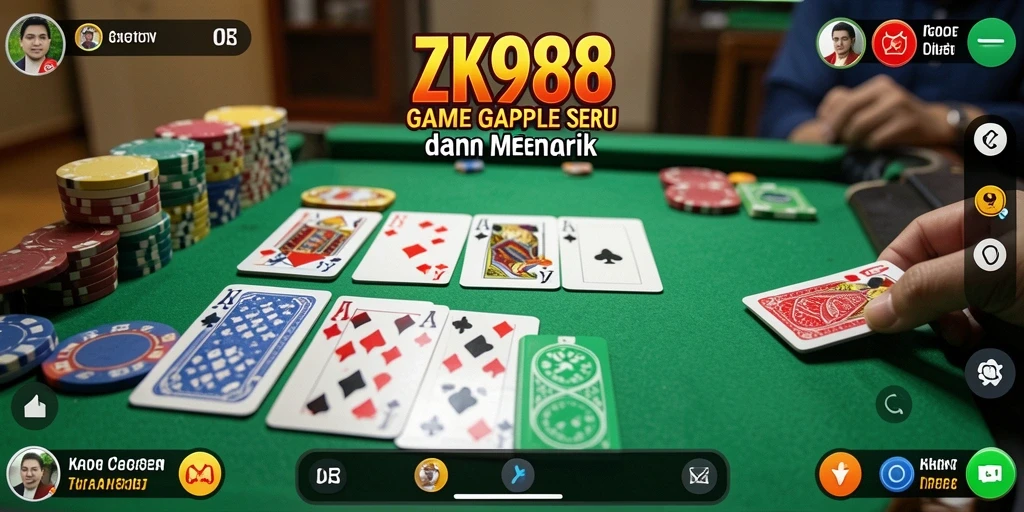 Tampilan permainan Gaple yang seru di ZK988.